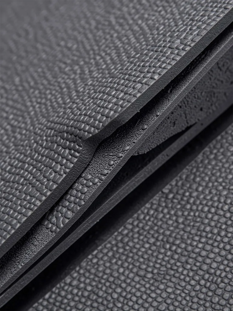 Yoga mat cross-section layers