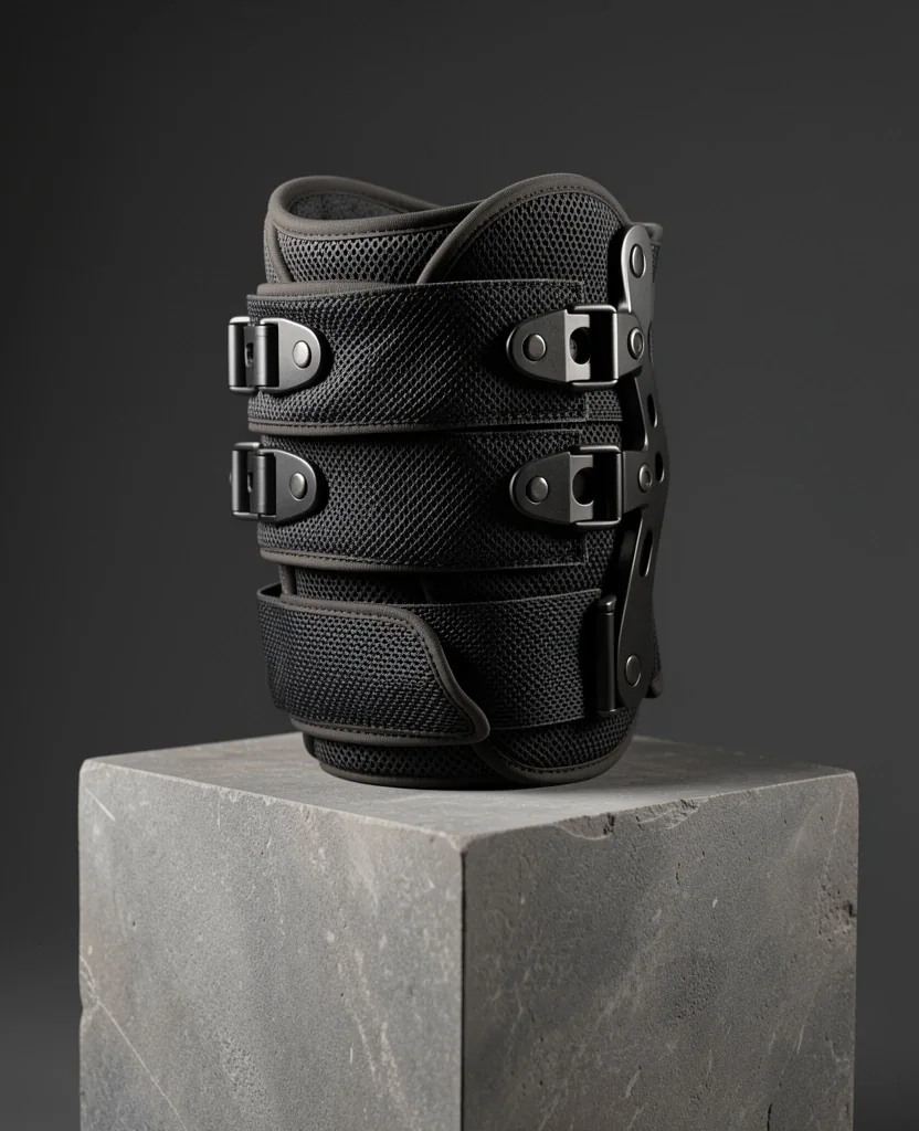 Functional knee brace with adjustable straps