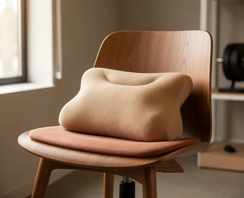 Lumbar back support cushion on chair